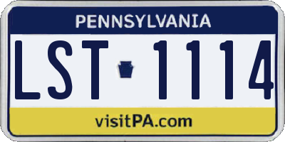 PA license plate LST1114