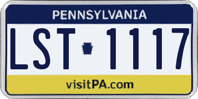 PA license plate LST1117