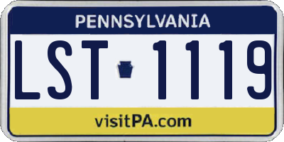 PA license plate LST1119