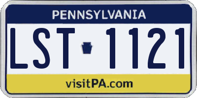 PA license plate LST1121