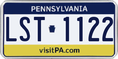 PA license plate LST1122