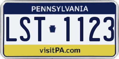 PA license plate LST1123