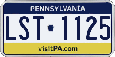 PA license plate LST1125