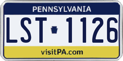PA license plate LST1126