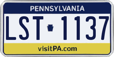 PA license plate LST1137