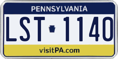 PA license plate LST1140