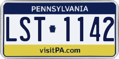 PA license plate LST1142