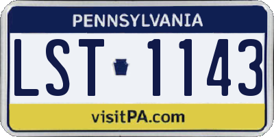 PA license plate LST1143