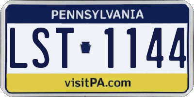 PA license plate LST1144
