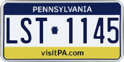 PA license plate LST1145