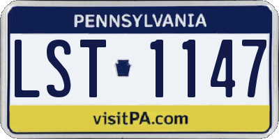 PA license plate LST1147
