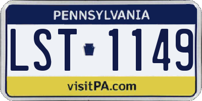 PA license plate LST1149