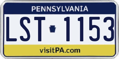 PA license plate LST1153