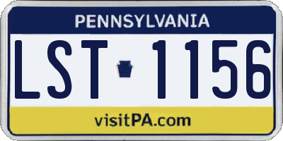 PA license plate LST1156
