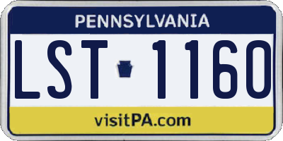 PA license plate LST1160