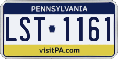 PA license plate LST1161