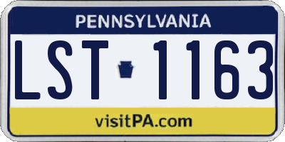 PA license plate LST1163
