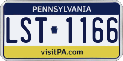 PA license plate LST1166