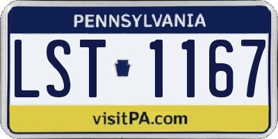PA license plate LST1167