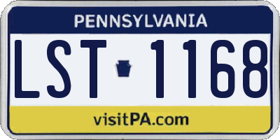PA license plate LST1168