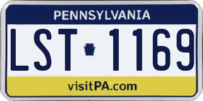 PA license plate LST1169