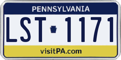 PA license plate LST1171