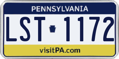 PA license plate LST1172