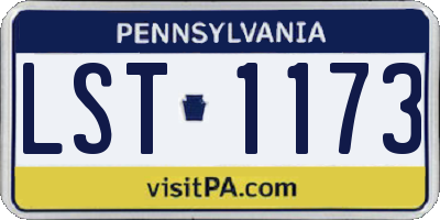 PA license plate LST1173