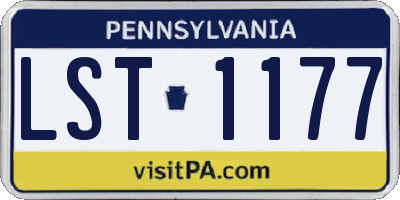 PA license plate LST1177