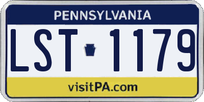 PA license plate LST1179