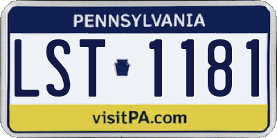 PA license plate LST1181