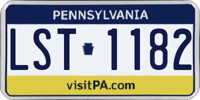PA license plate LST1182