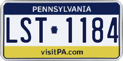 PA license plate LST1184
