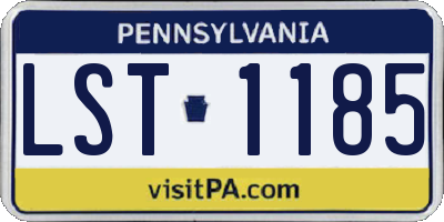 PA license plate LST1185