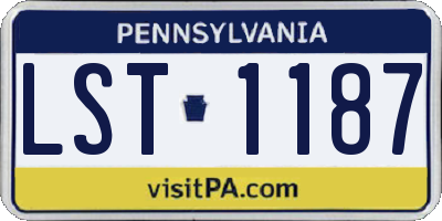PA license plate LST1187