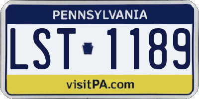 PA license plate LST1189