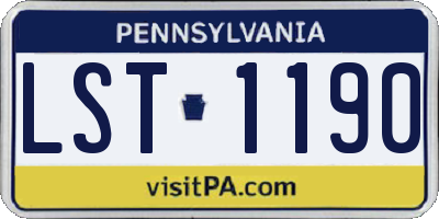 PA license plate LST1190
