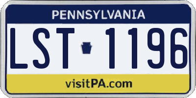 PA license plate LST1196