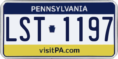 PA license plate LST1197