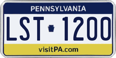 PA license plate LST1200