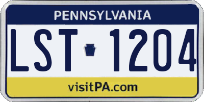 PA license plate LST1204