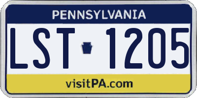 PA license plate LST1205