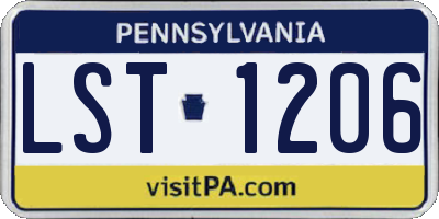 PA license plate LST1206