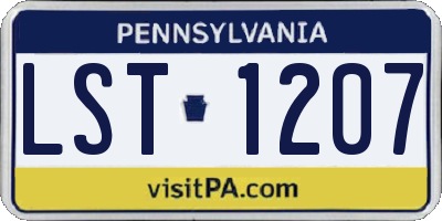 PA license plate LST1207