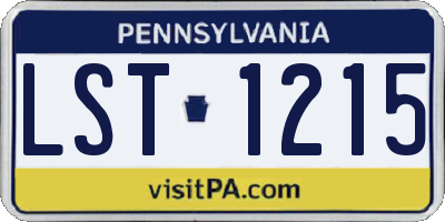 PA license plate LST1215