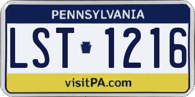 PA license plate LST1216