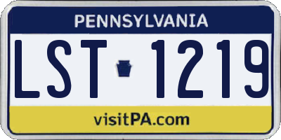 PA license plate LST1219