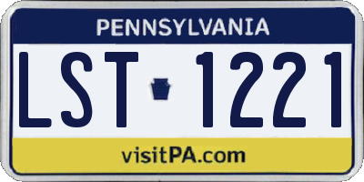 PA license plate LST1221