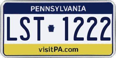 PA license plate LST1222