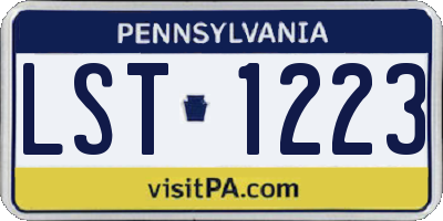 PA license plate LST1223